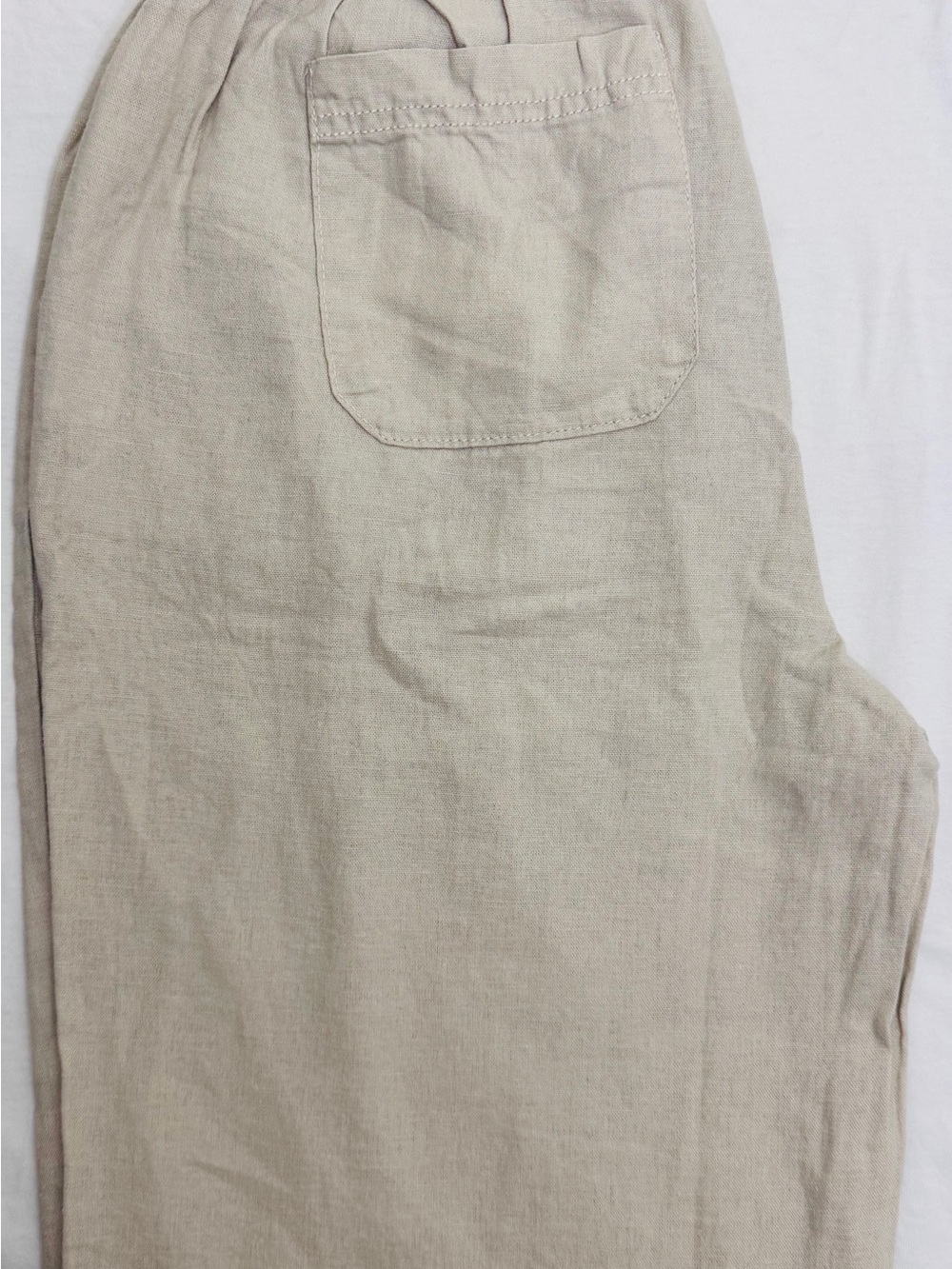 Briggs New York Tan Drawstring Linen-Blend Pants - Picture 2 of 4